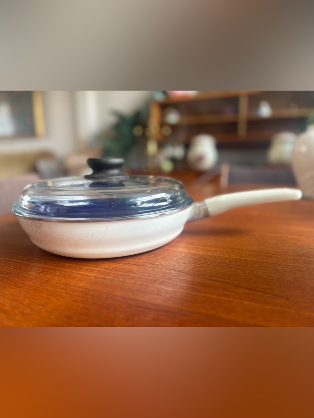 Silit Germany Blue Enamel Fry Pan w‎ Pyrex Lid- suitable for Induction Stoves